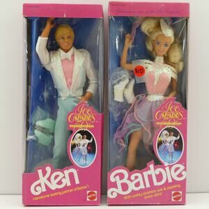 1989 Barbie & Ken Ice Capades Doll Set NRFB Mattel Vintage w/ Original Boxes